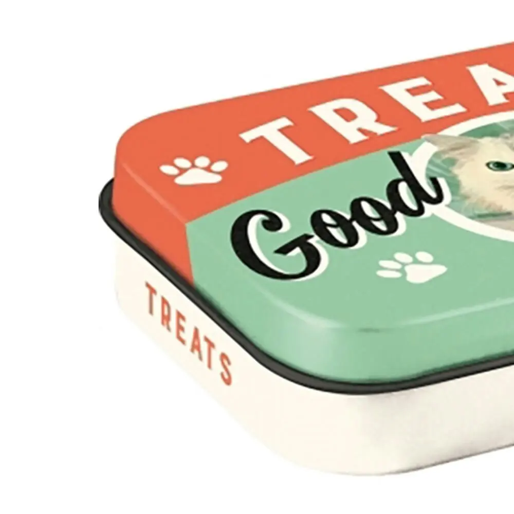 Nostalgic Art Pet/Dog/Cat Treats Storage Metal Tin Box Good Cat Treats 9.5x6x2cm