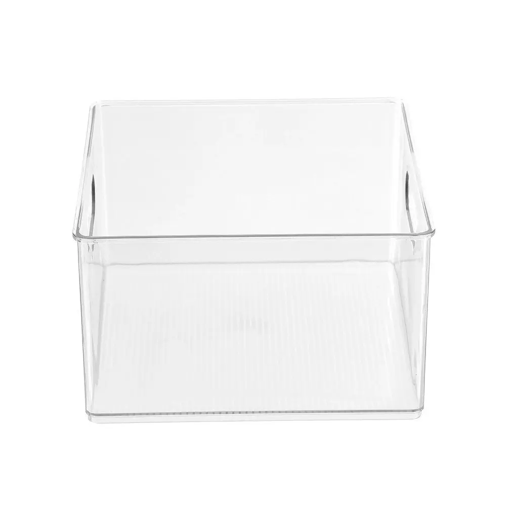 2x Boxsweden 25cm Crystal Stack Home Container Stackable Storage Organiser Clear