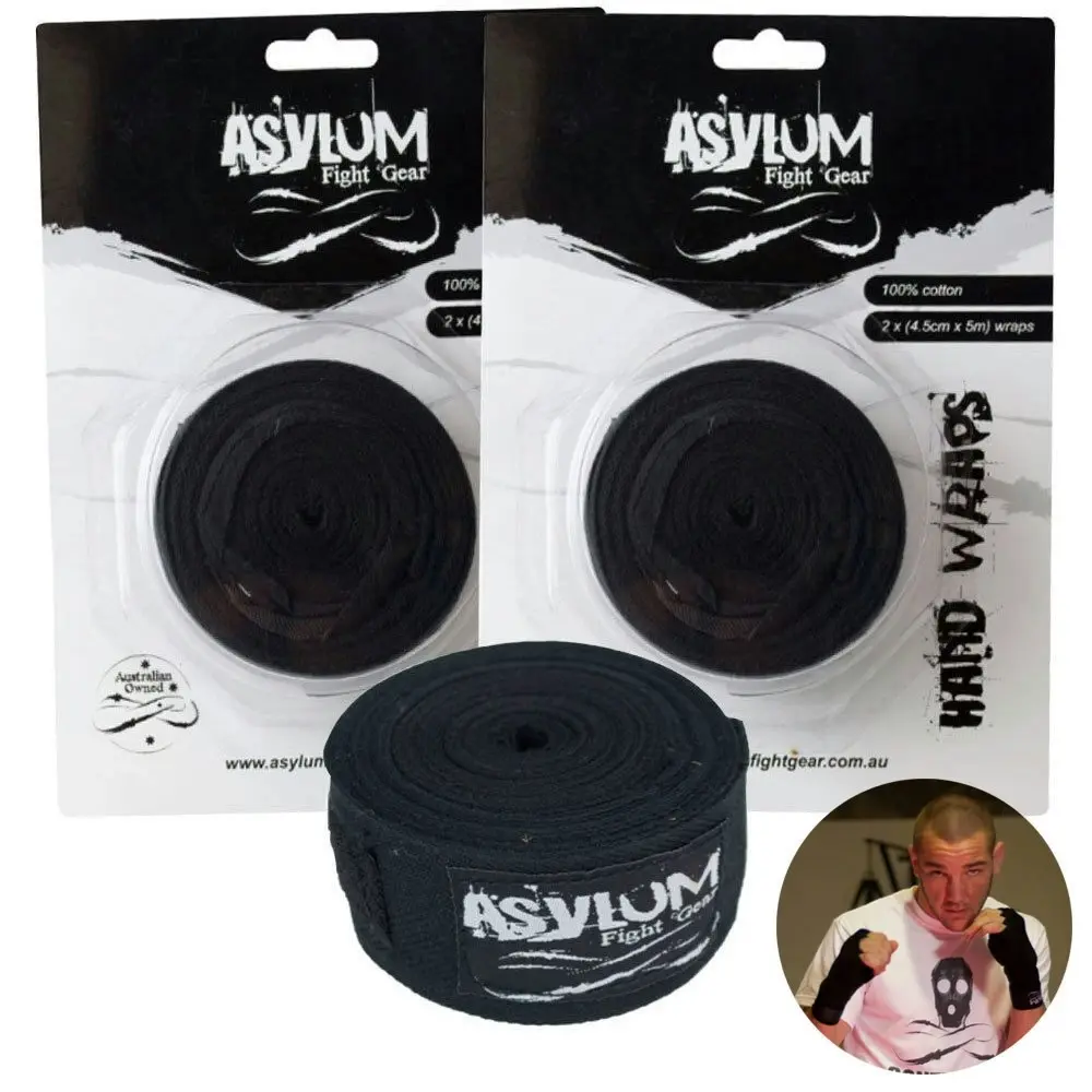 3x Asylum Boxing MMA Fighter Equipment Hand Fist Wrap Fight Gear