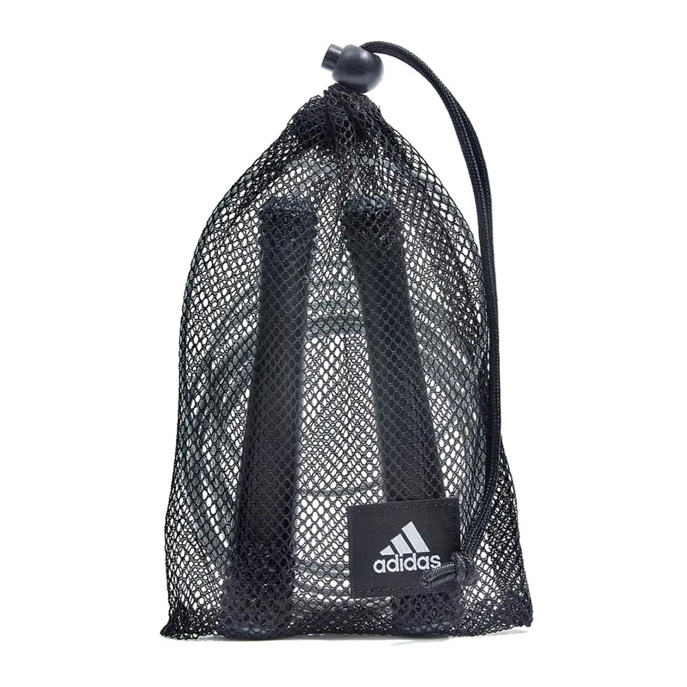 Adidas Adjustable 3m Smooth Training Skipping Jump Steel Rope w/Storage Bag BLK