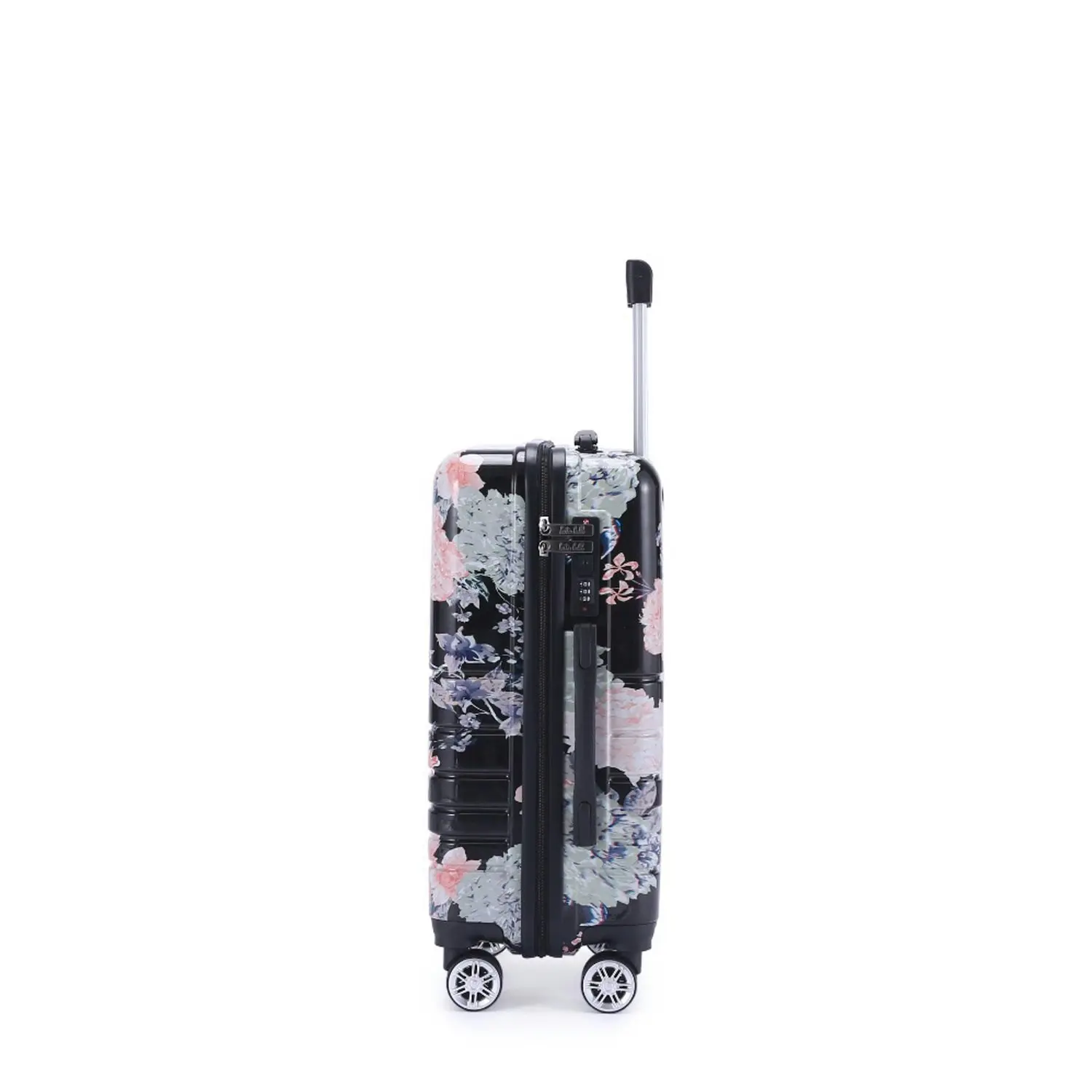 Kate Hill Bloom Luggage Small Wheeled Trolley Hard Suitcase Travel Floral 53L