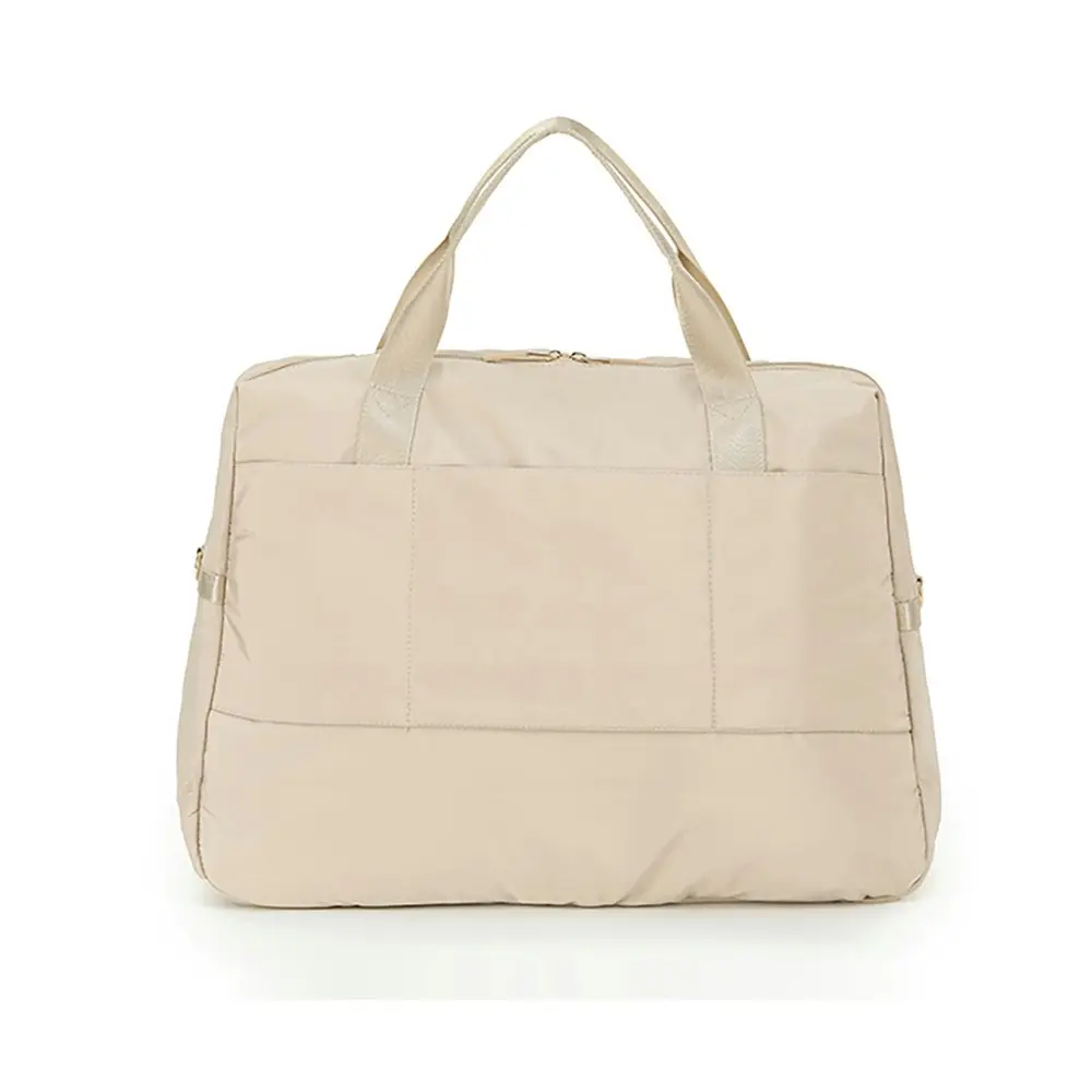 Tosca Lightweight Nylon Shoulder Market/Work Commute Tote Carry Bag - Beige