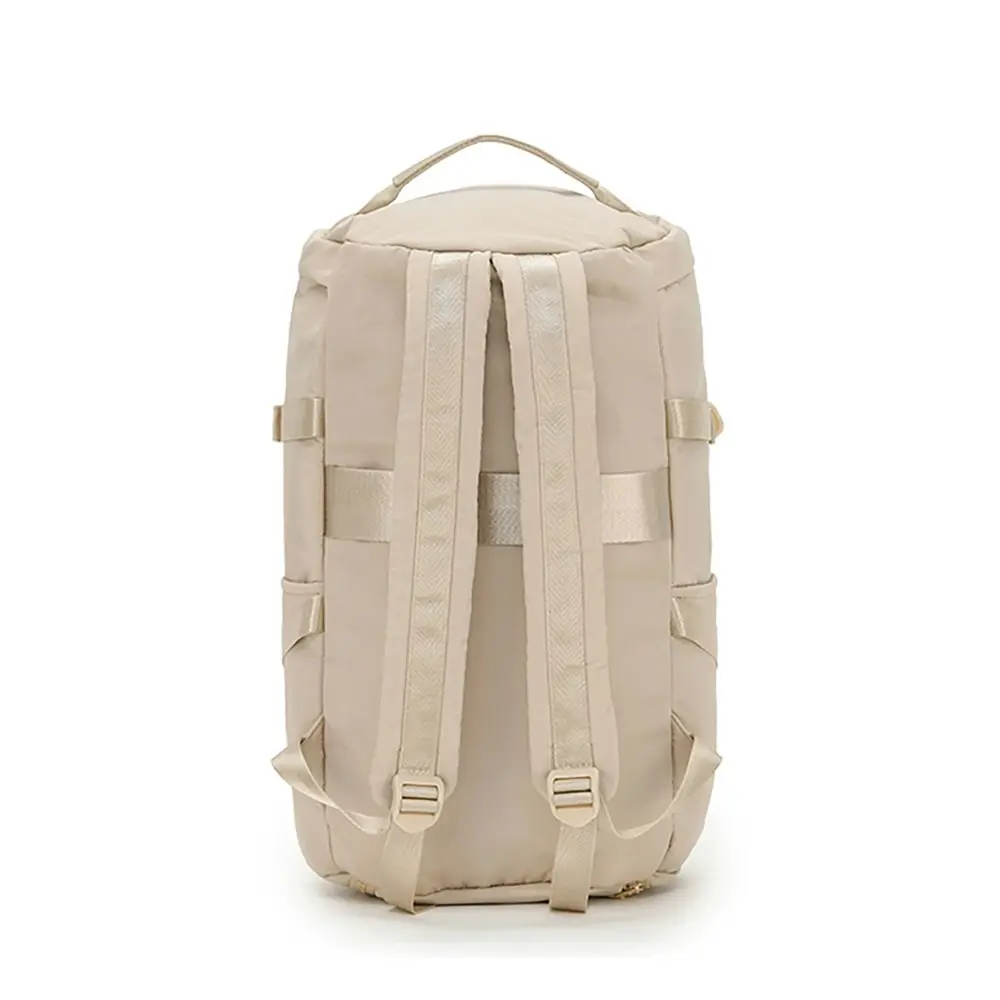 Tosca Barrel Large Nylon Weekend Travel Heavy Duty Hiking Backpack/Tote Beige