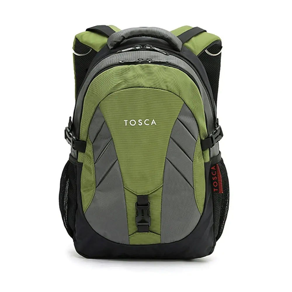 Tosca 20L/42x27x17cm Padded Multi Compartment Shoulder Backpack Bag - Grey/Lime