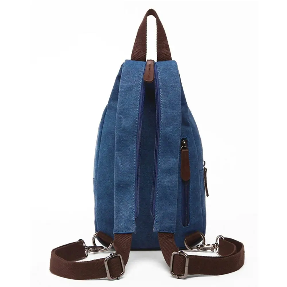 Men's Republic Trendy Canvas Single Strap Sling Bag Travel Backpack - Blue