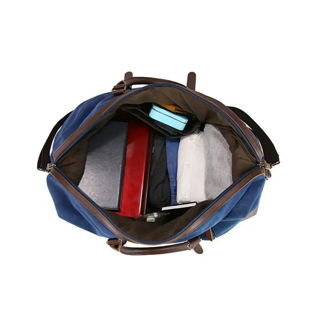 Men's Republic Canvas Spacious Weekend Overnight Travel Bag - Denim Blue