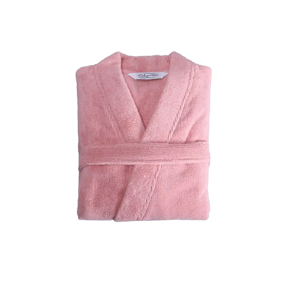 Luxe 100% Turkish Cotton Soft Bathrobe & Towel Set One Size Fits Most Pink