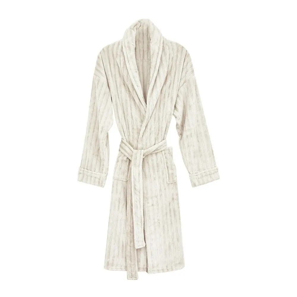 J. Elliot Home Layla Super Soft Long Sleeve Tie Robe Gown One Size Ivory