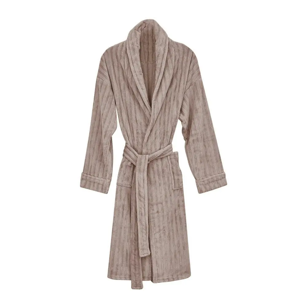 J. Elliot Home Layla Super Soft Long Sleeve Tie Robe Gown One Size Nude