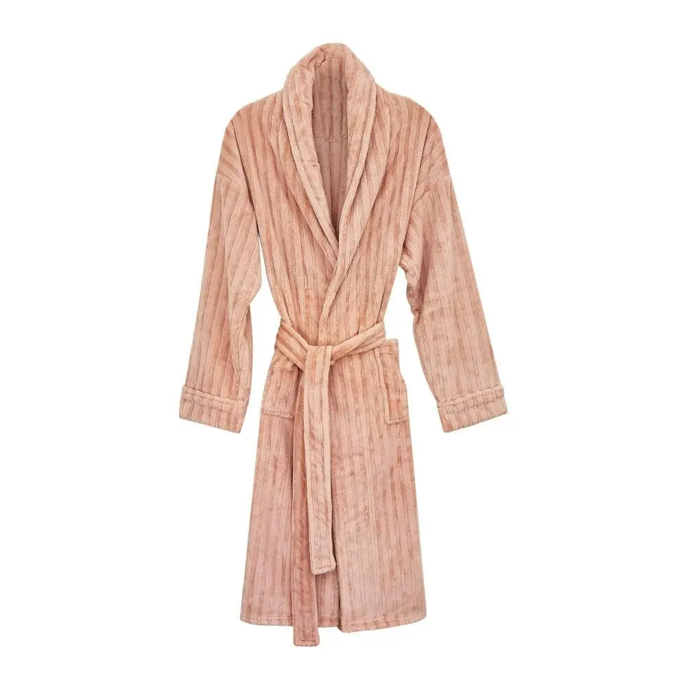 J. Elliot Home Layla Super Soft Long Sleeve Tie Robe Gown One Size Soft Pink