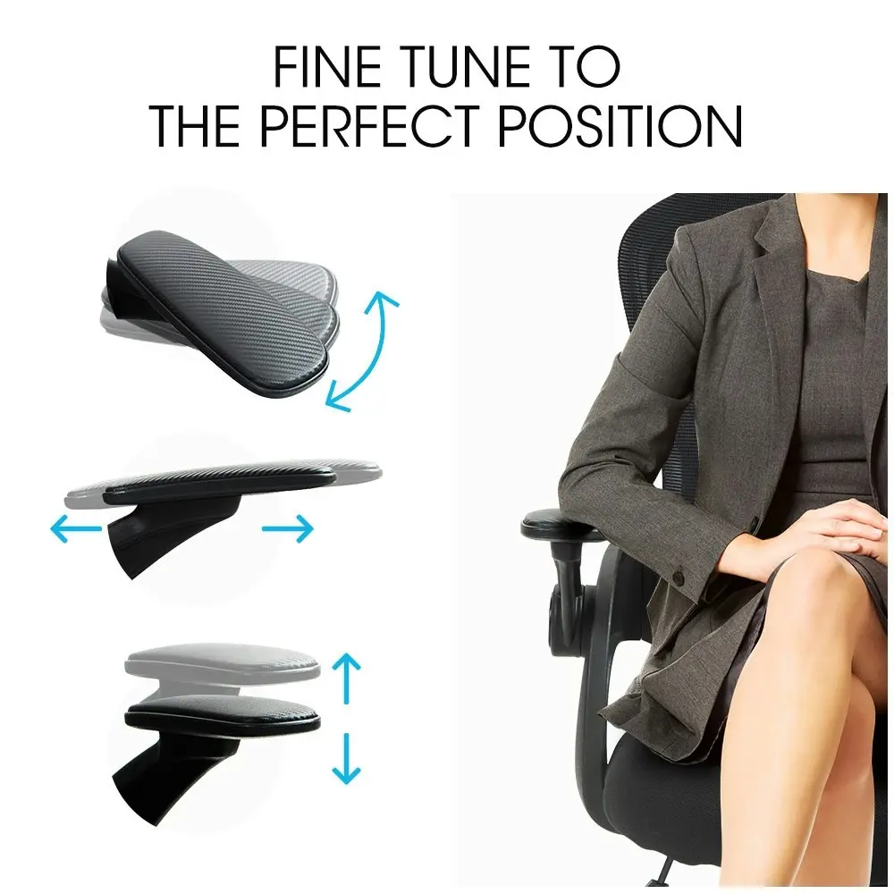 Fortia Ergonomic Office Desk Chair, Coolmesh Fabric, Adjustable Recline, Black Mesh/Black Frame