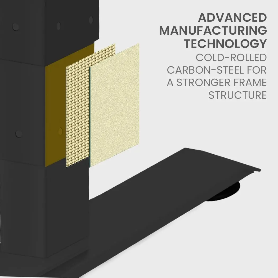 Fortia Corner Standing Desk, 1730W x 1730W x 750D, 3 Motors, 120kg Load, Sit to Stand Up Electric Height Adjustable, White/Black Frame
