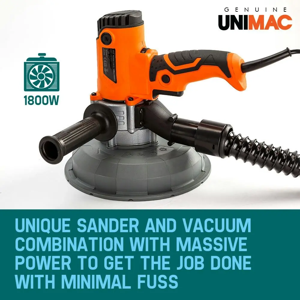 Unimac Drywall Sander Automatic Vacuum System Gyprock Wall Plaster 1800W