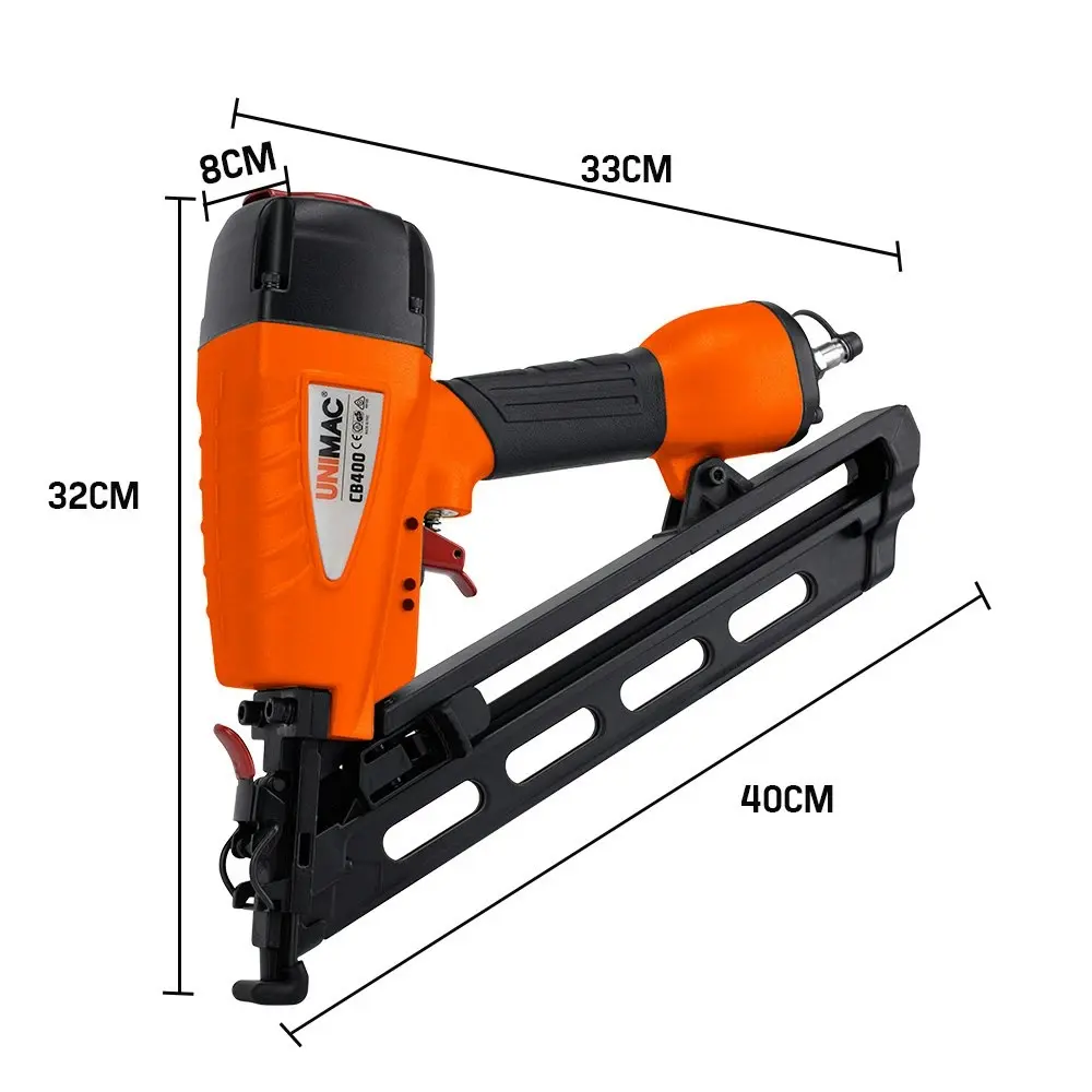 Unimac CB400 32-64mm 34-Deg 15ga Finishing Nail Gun, Heavy Duty Air Nailer