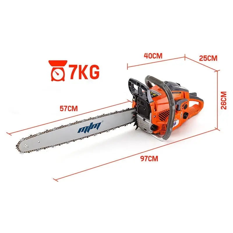 MTM Petrol Commercial Chainsaw 22 Inch Bar E-Start Tree Pruning Chain Saw Top Handle