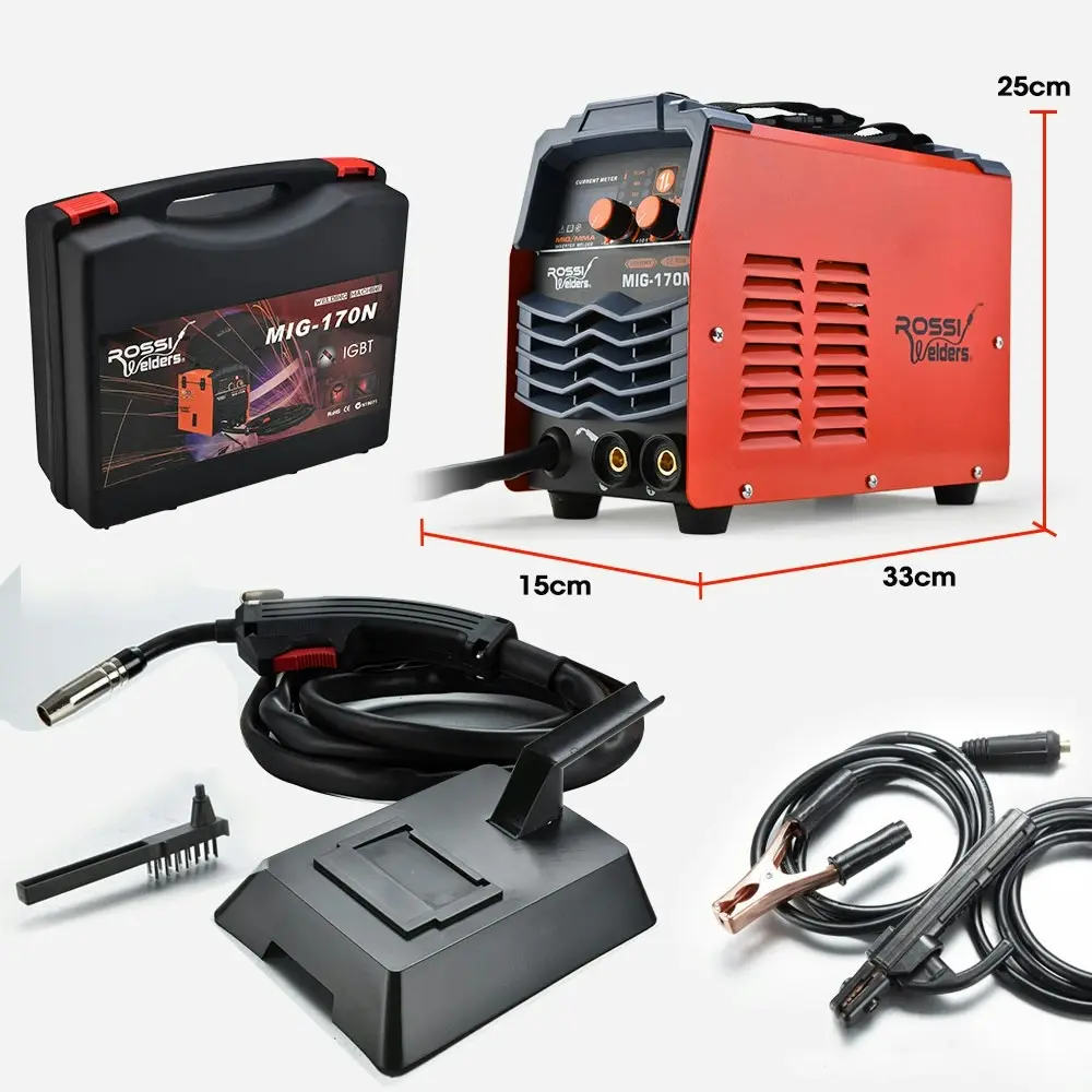 Rossi 170Amp MIG ARC Stick Welder, with Carry Case & Accessories, 15A Plug