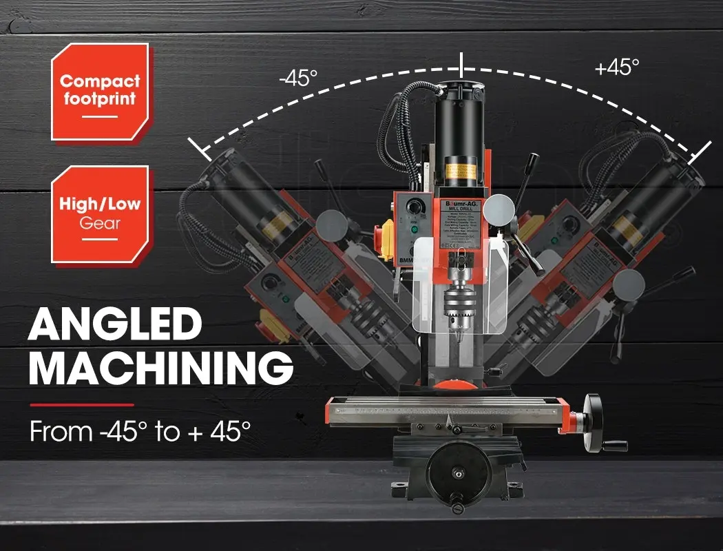 Baumr-AG 600W Mini Metal Lathe and 350W Mill Drill Press Machine Combo