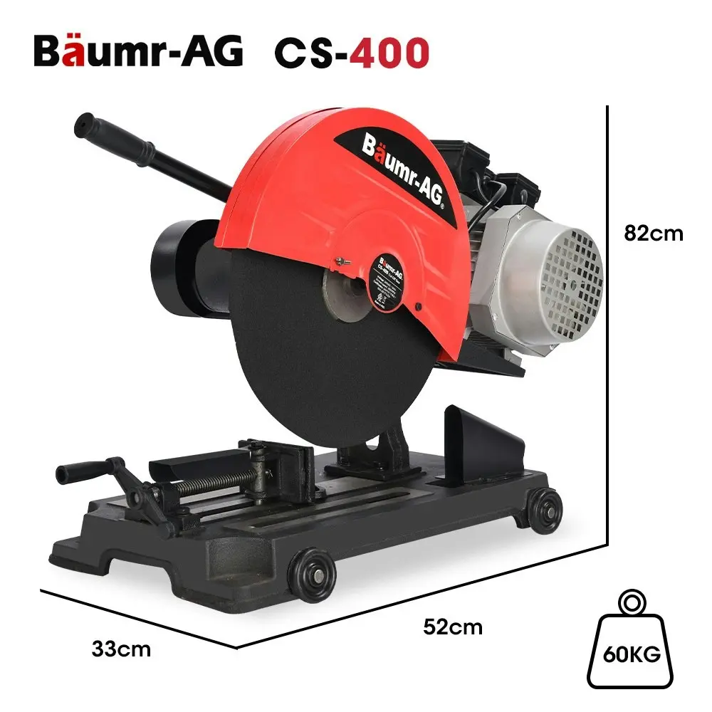 Baumr-AG 2400W 400mm 16 Inch Metal Cut Off Cold Saw, Commercial Grade, Brushless Motor, Soft Start, 45 Degree Mitre Chop