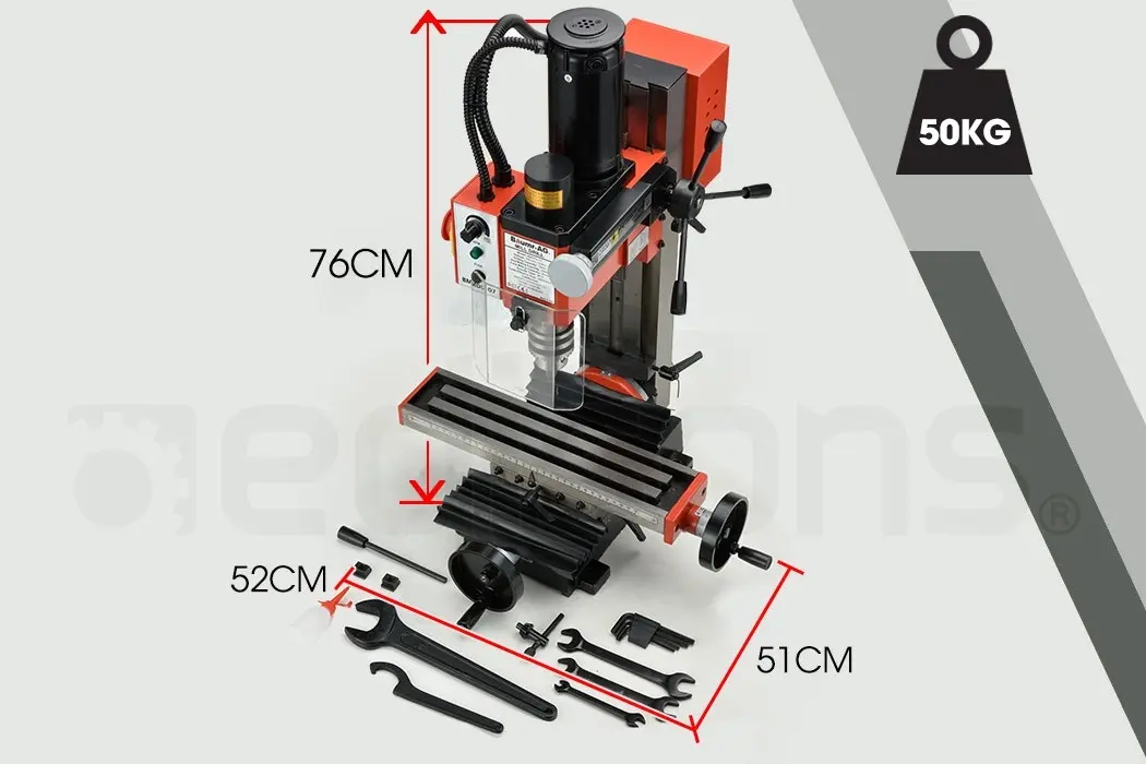 Baumr-AG Mill Drill Press Tilting Milling Machine Drilling Benchtop