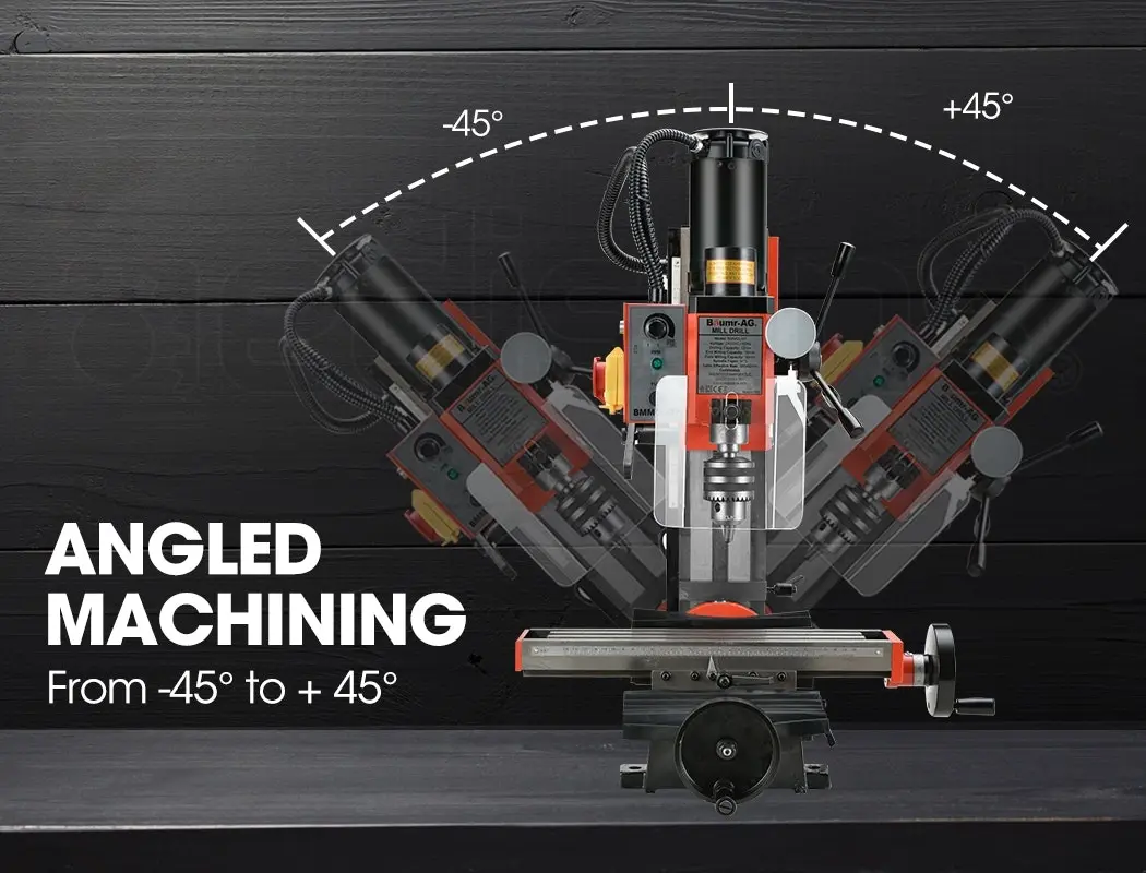 Baumr-AG Mill Drill Press Tilting Milling Machine Drilling Benchtop