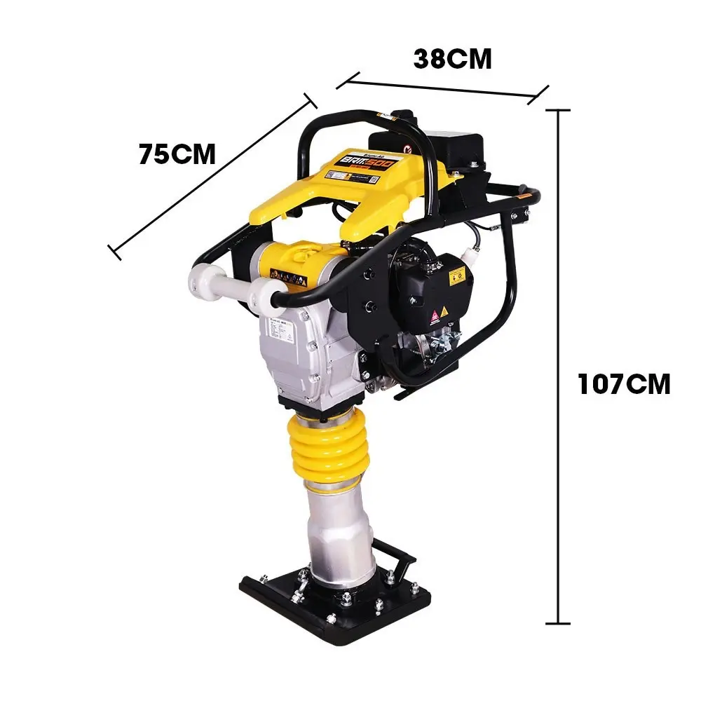 Baumr-AG BRM-500 64KG Petrol Tamper Rammer Vibratory Plate Compactor, Lightweight, for Soil Sand Gravel Asphalt