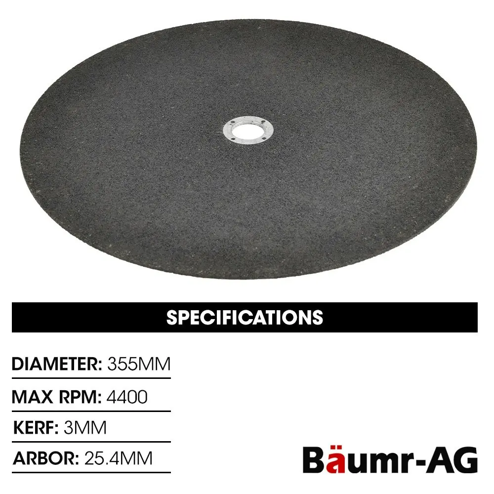 5 x Baumr-AG 355mm Abrasive Composite Blade, for Metal Cut Off Saw