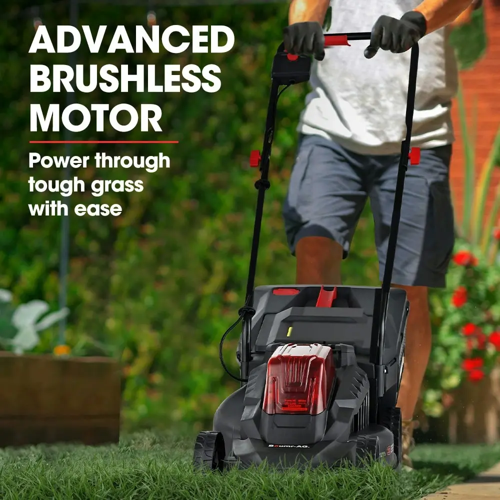 Baumr-AG 450CX 40V SYNC Cordless Lawn Mower Kit, Fast Charger, 2 x 4Ah Battery, 320mm Grass Cutting Path