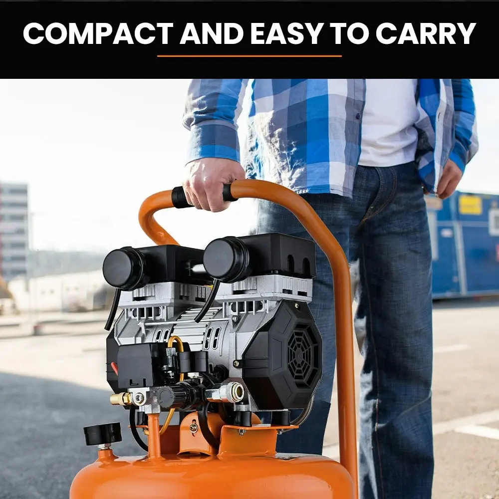 Unimac 24L Pancake Air Compressor, 116PSI Portable Silent Oil-Free Electric, for Airtools Tyre Inflation