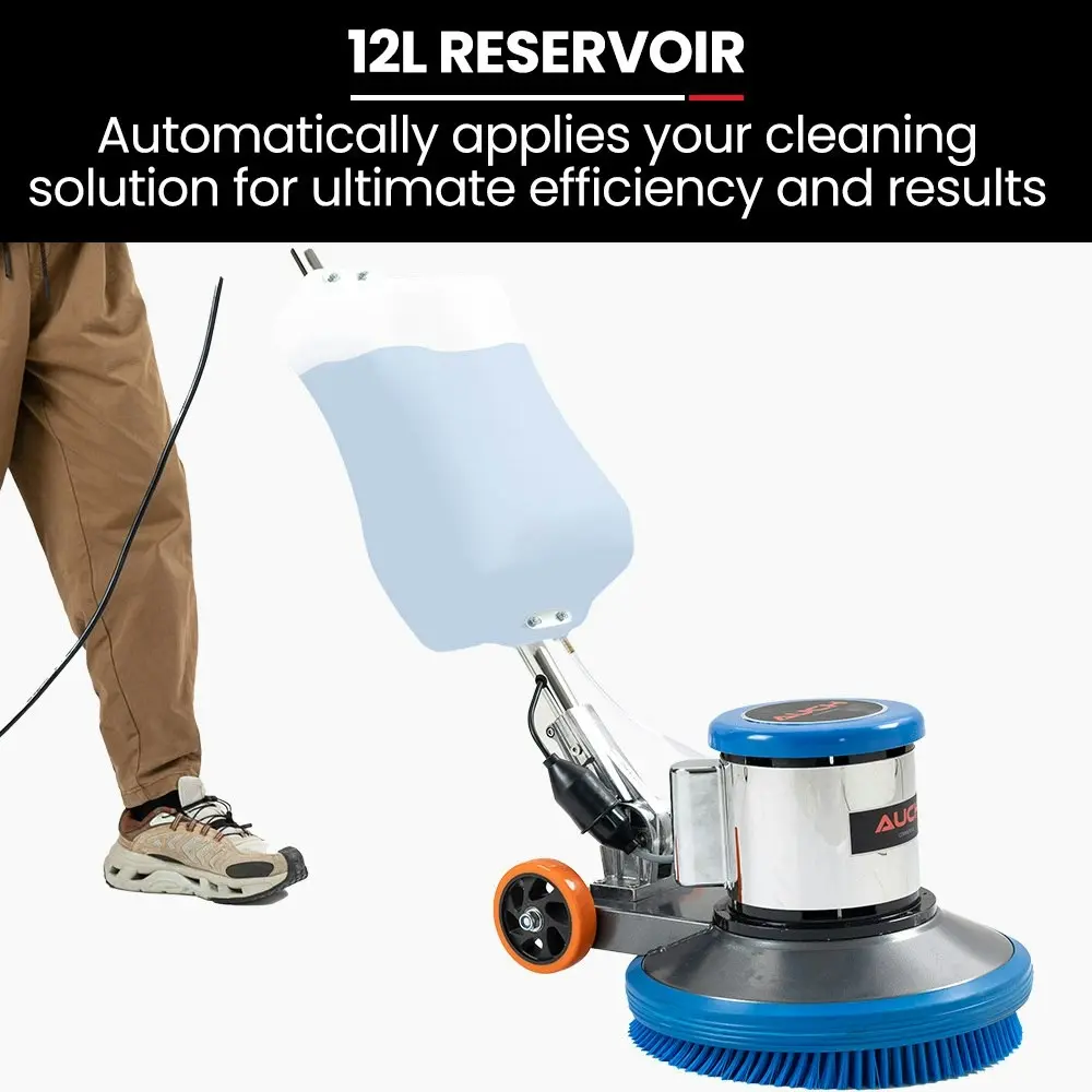 Auch 17 Inch Commercial Orbital Scrubber & Polisher, Hard Floor Buffer, Carpet Cleaner, 12L Solution Tank, 2 Brushes