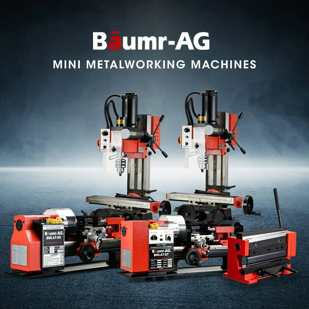 Baumr-AG 200mm Sheet Metal Shear & Brake Combination, Manual Bending Guillotine, Adjustable Mitre Gauges, 5 Precision Fingers