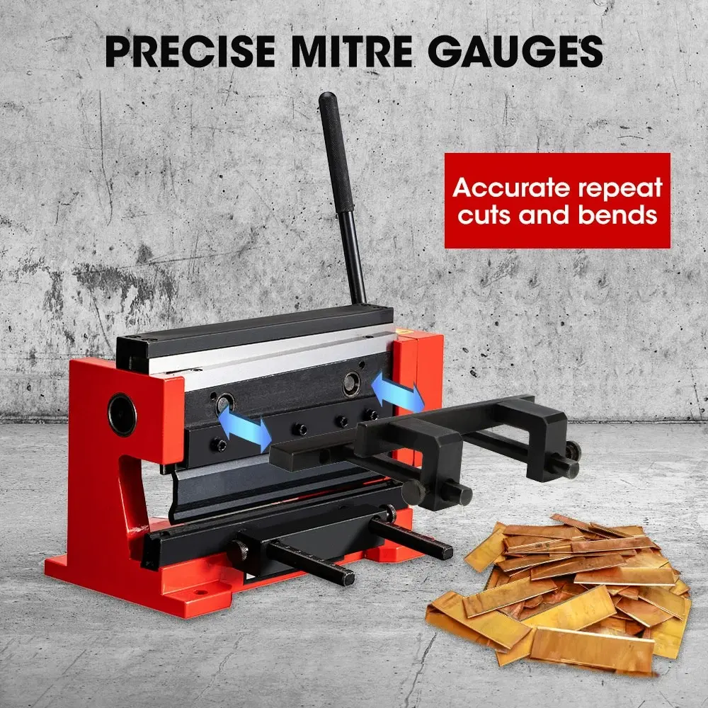 Baumr-AG 200mm Sheet Metal Shear & Brake Combination, Manual Bending Guillotine, Adjustable Mitre Gauges, 5 Precision Fingers