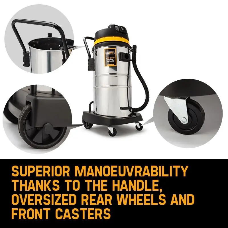 Unimac 60L Wet and Dry Vacuum Cleaner Bagless Commercial Industrial Grade Drywall Vac 2000W