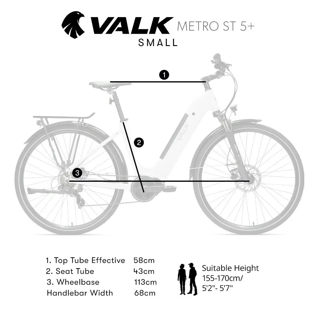 2024 Valk Electric Commuter Bike Mid-Drive Small Step-Thru Frame, ebike e-bike Womens Ladies, White