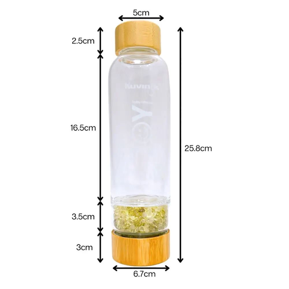 Kuvings Glass Water Drinking Bottle With Citrine Crystals 500 ml - Joy