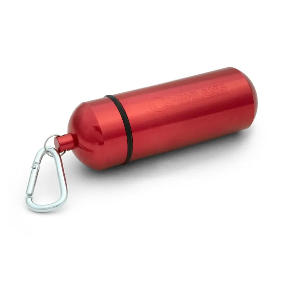 Coghlans 12.5cm  Aluminium Portable Capsule Camping/Hiking Holder X-Large Red