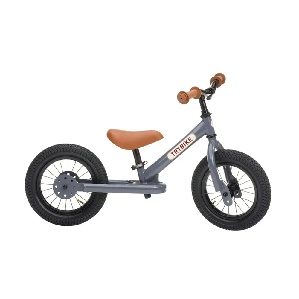 Trybike Grey Vintage 3-Wheel 86cm Balance Bike/Bicycle Kids/Toddler Ride On 18m+