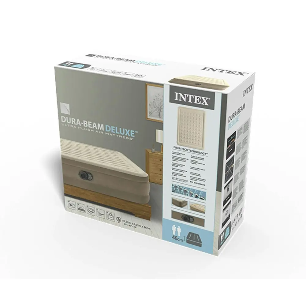 Intex Single Comfort-Plush Inflatable Airbed With Fiber-Tech Rp 99x191x46cm