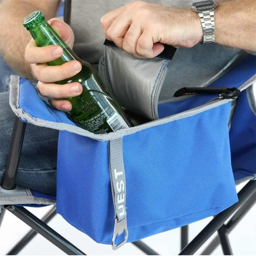 Quest Dodger 97cm Portable Cooler Chair Camping Outdoor Seat w/ Arm Rest Blue