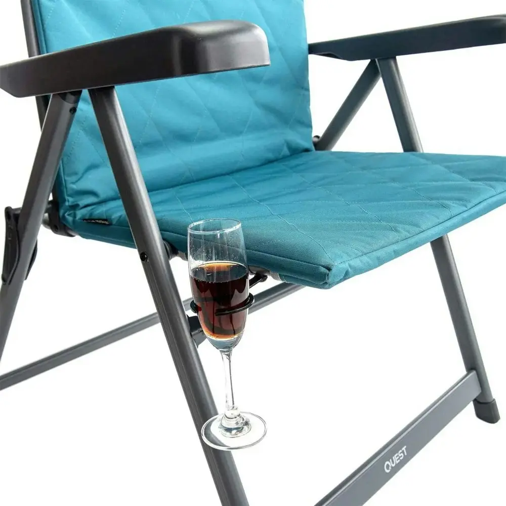 Quest Loafer 103cm Folding Camp Chair w/ Armrests Outdoor Camping/Picnic XL Blue