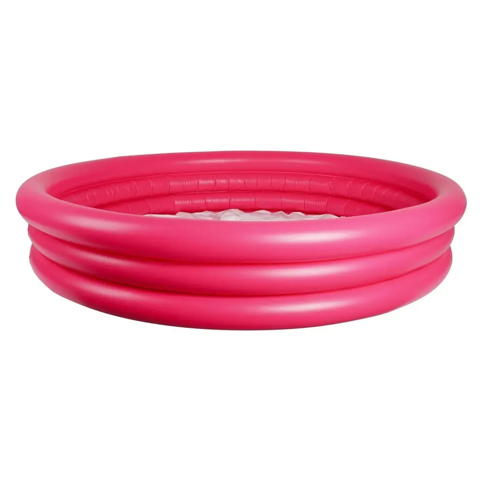 Airtime 3-Ring 152x30cm Kiddie Swimming Pool Round Outdoor Inflatable Fun Pink