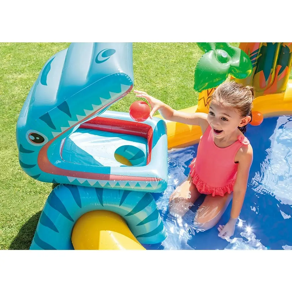 Intex Dinosaur 249x191cm Play Centre Inflatable Swimming Pool Outdoor Kids 3y+