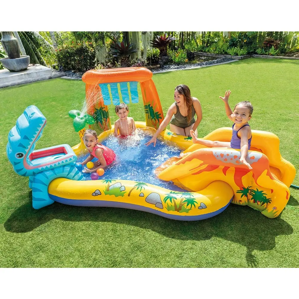 Intex Dinosaur 249x191cm Play Centre Inflatable Swimming Pool Outdoor Kids 3y+