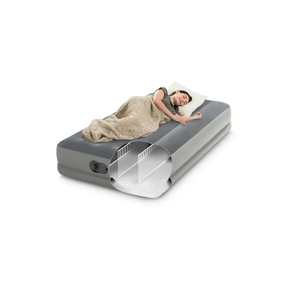 Intex Dura-Beam Prestige Inflatable Twin Airbed w/ Built-In USB Electric Pump