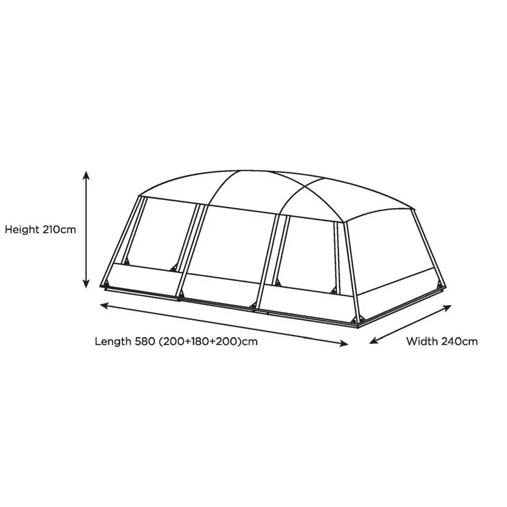 Quest 260x600cm Cabin 10 Person Tent Outdoor Camping/Hiking Shelter w/ Carry Bag