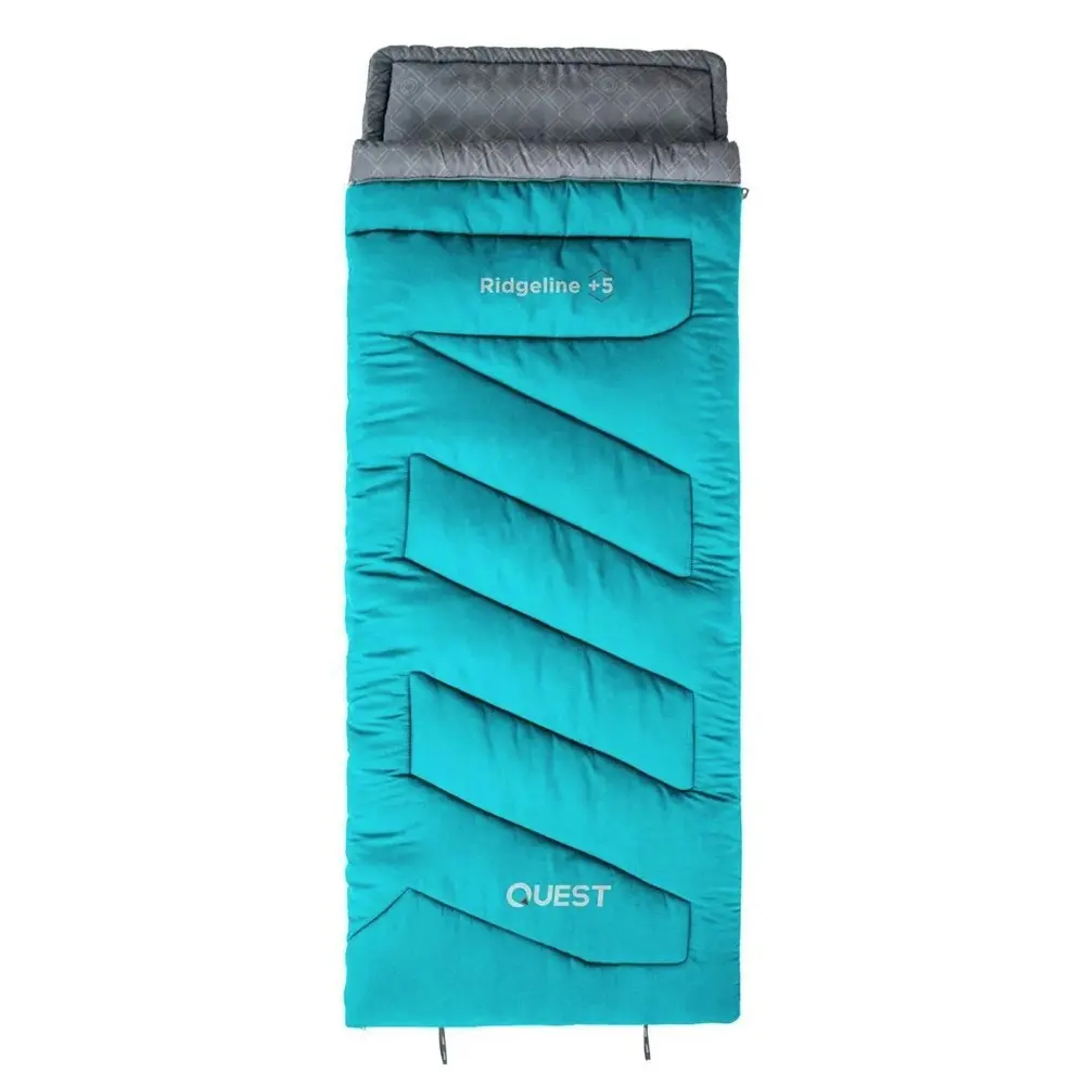 Quest Ridgeline 220cm 5˚C Sleeping Bag w/ Carry Bag Outdoor Camping/Hiking Blue