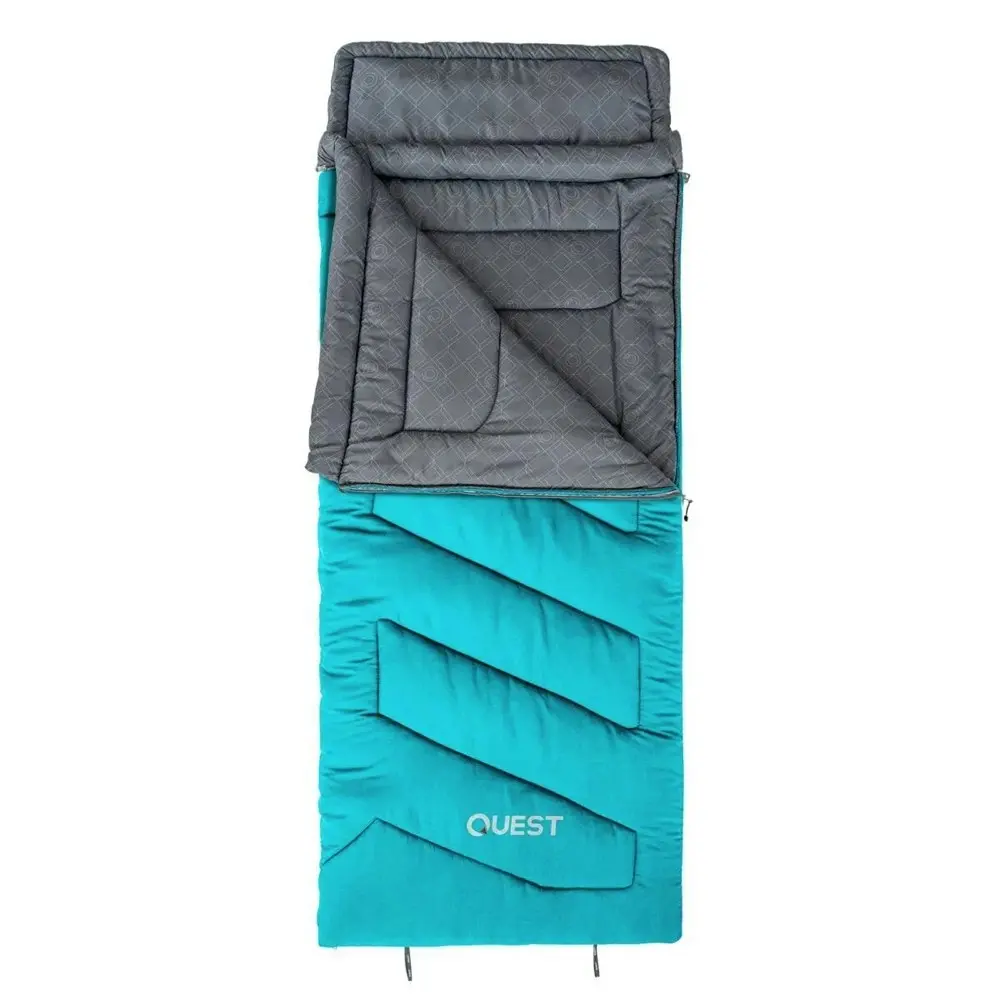 Quest Ridgeline 220cm 5˚C Sleeping Bag w/ Carry Bag Outdoor Camping/Hiking Blue