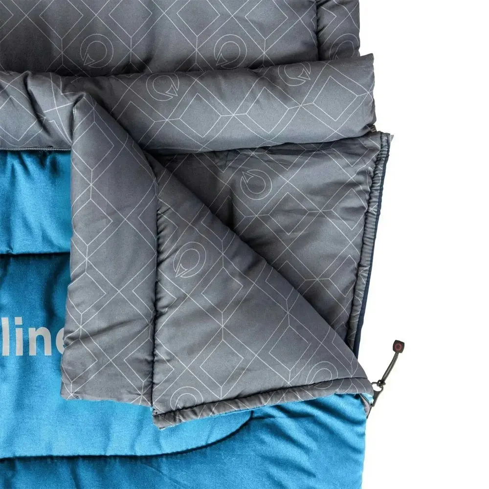 Quest Ridgeline 220cm 0˚C Sleeping Bag w/ Carry Bag Outdoor Camping/Hiking Blue