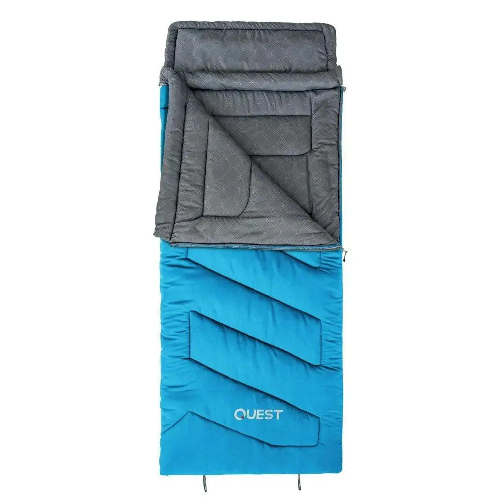 Quest Ridgeline 220cm 0˚C Sleeping Bag w/ Carry Bag Outdoor Camping/Hiking Blue