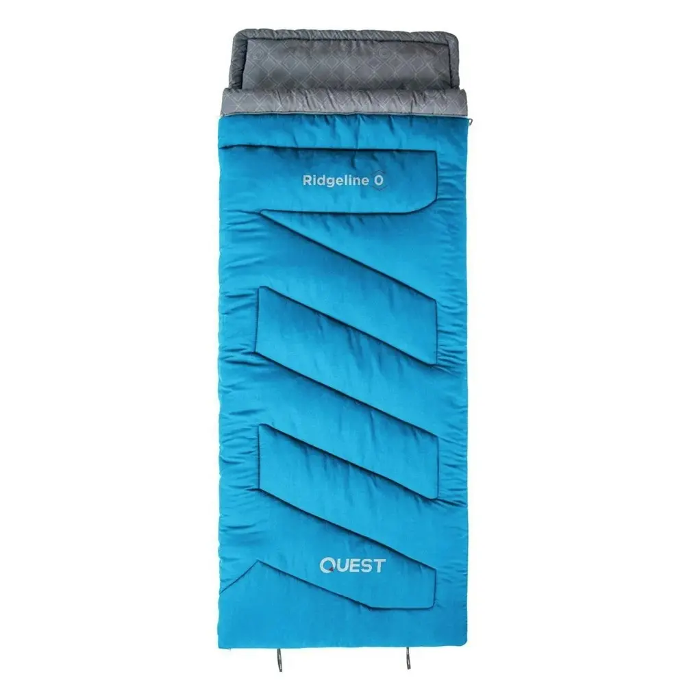 Quest Ridgeline 220cm 0˚C Sleeping Bag w/ Carry Bag Outdoor Camping/Hiking Blue