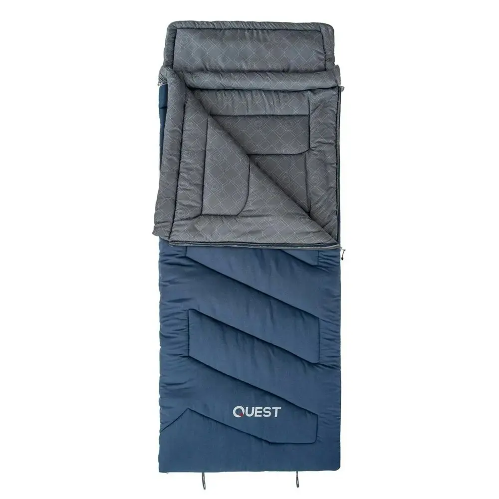 Quest Ridgeline 220cm -5˚C Sleeping Bag w/ Carry Bag Outdoor Camping/Hiking Blue